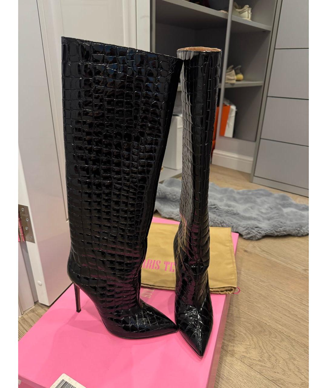 PARIS TEXAS Черные сапоги из лакированной кожи, фото 6