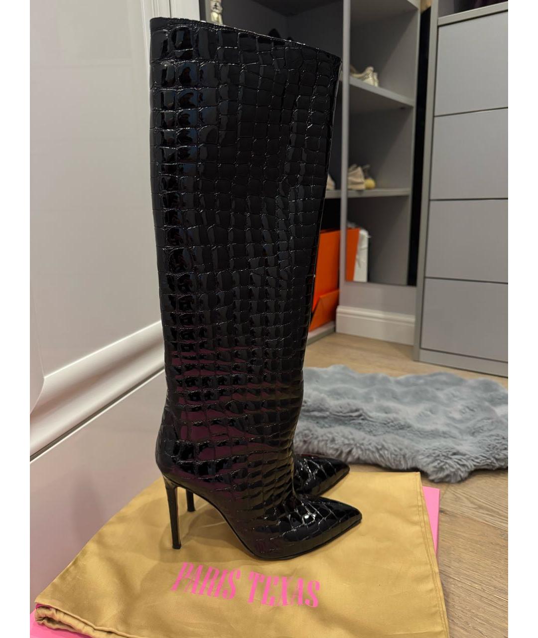 PARIS TEXAS Черные сапоги из лакированной кожи, фото 8
