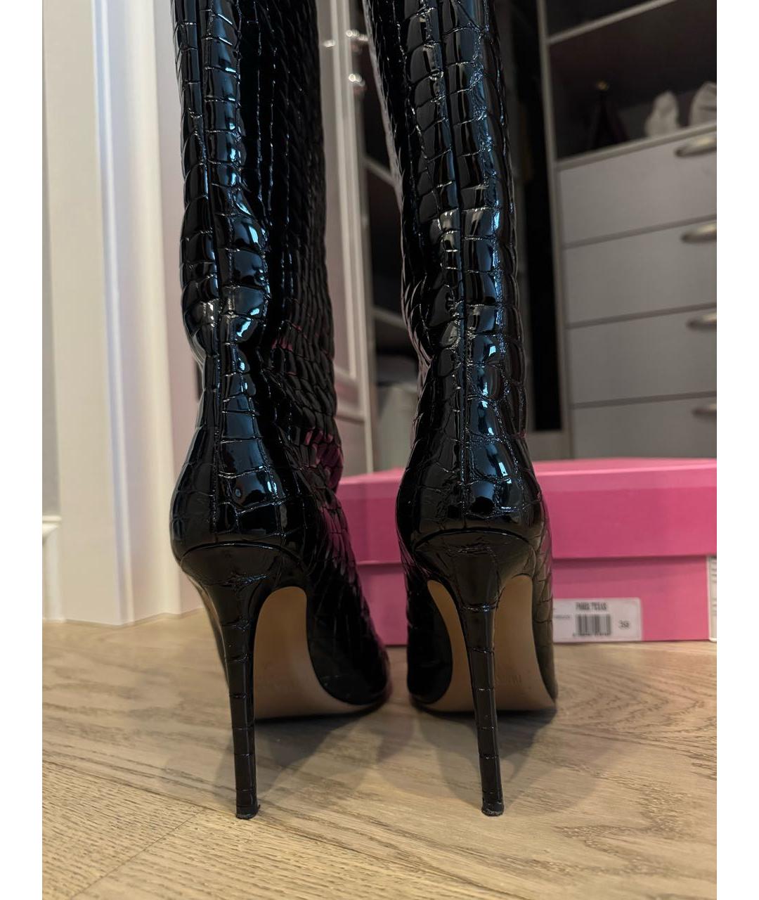 PARIS TEXAS Черные сапоги из лакированной кожи, фото 4