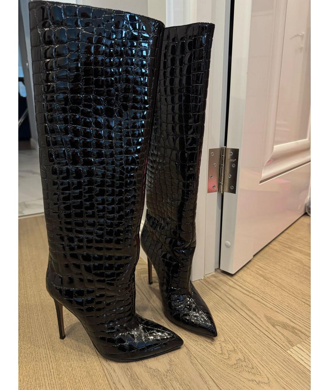 PARIS TEXAS Черные сапоги из лакированной кожи, фото 5