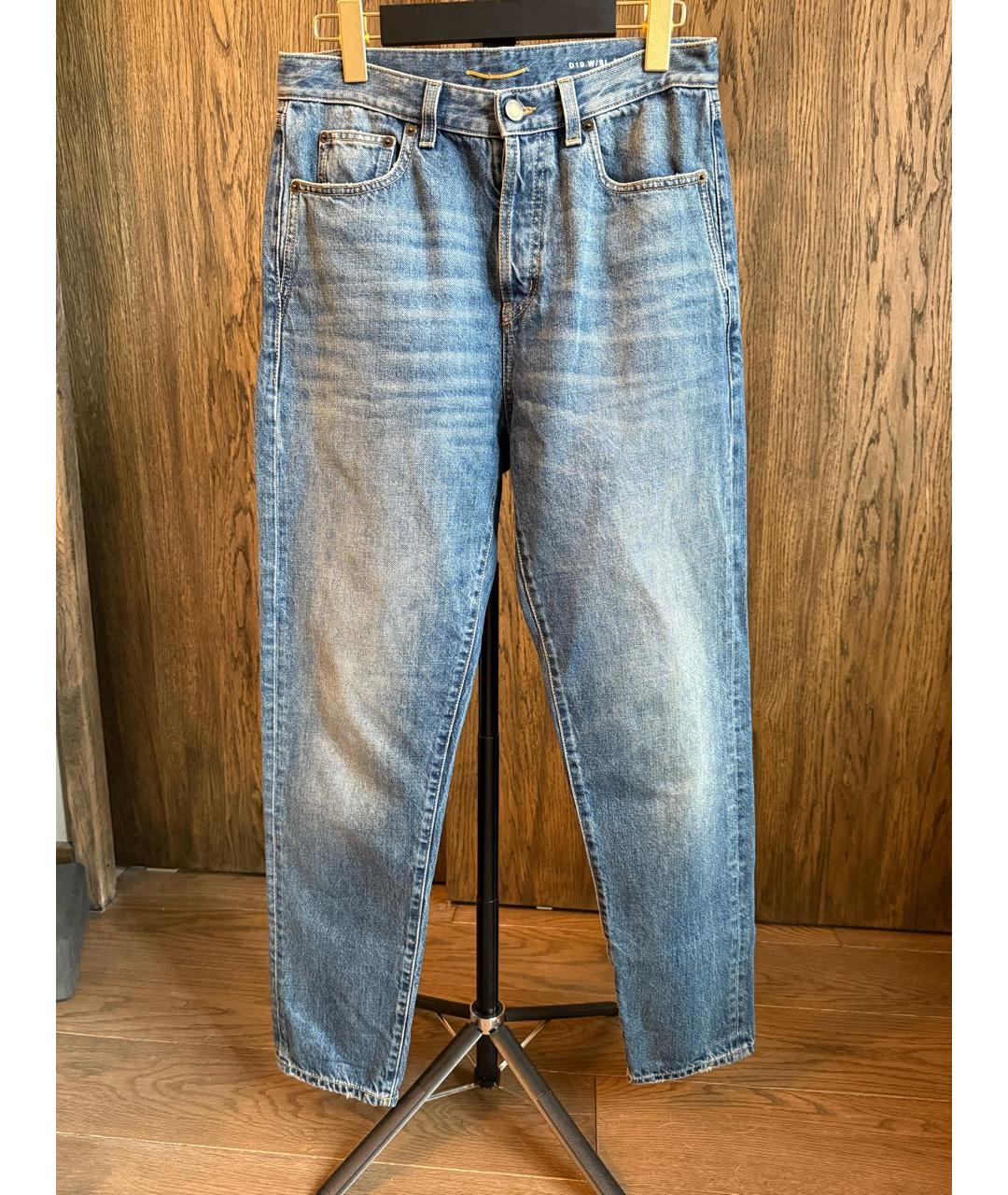 SAINT LAURENT Синие хлопковые прямые джинсы, фото 5