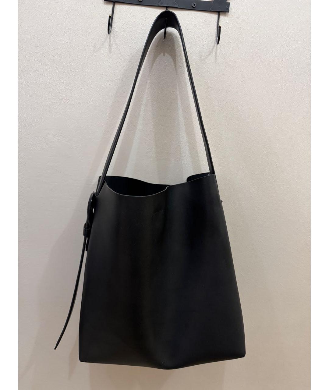 ARKET Черная кожаная сумка тоут, фото 5