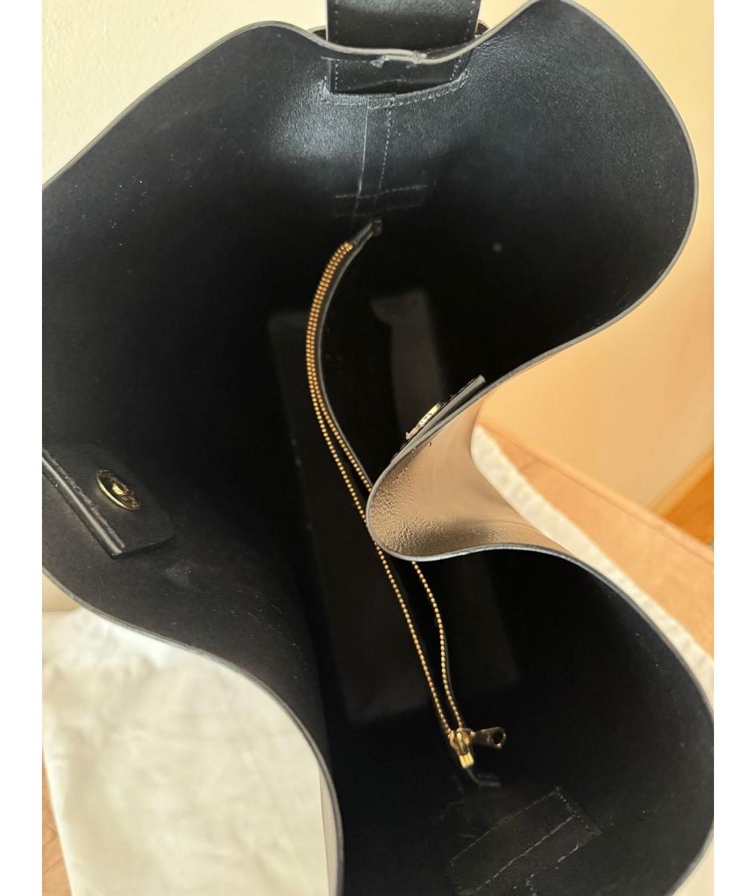 ARKET Черная кожаная сумка тоут, фото 4