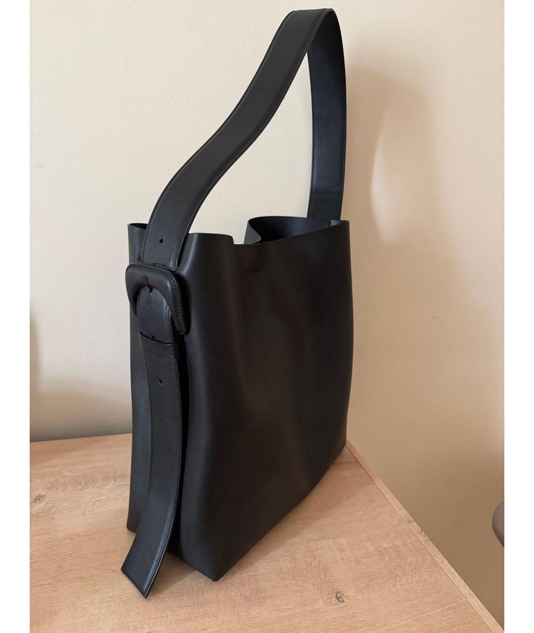 ARKET Черная кожаная сумка тоут, фото 2