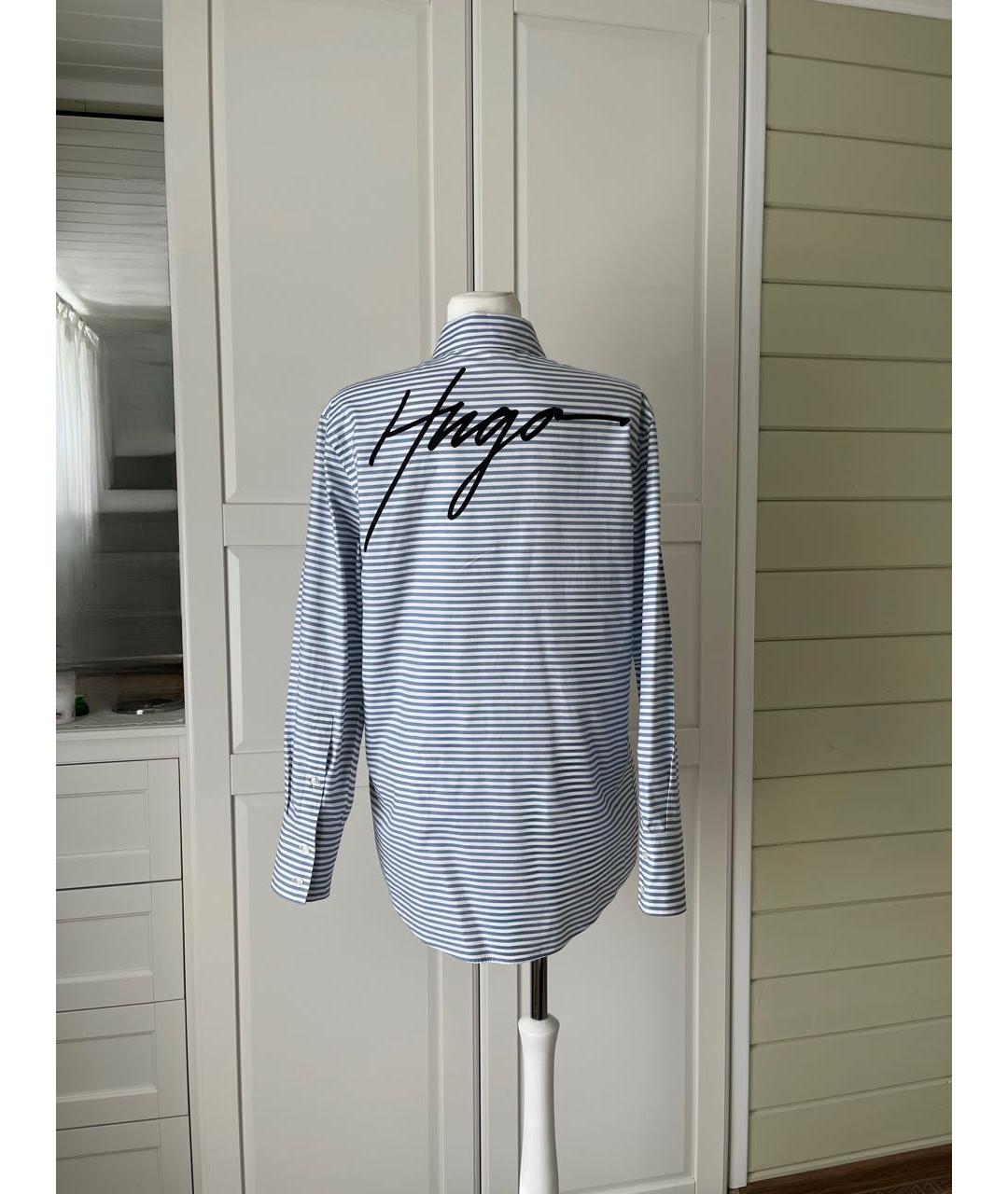 HUGO Синяя хлопковая рубашка, фото 3