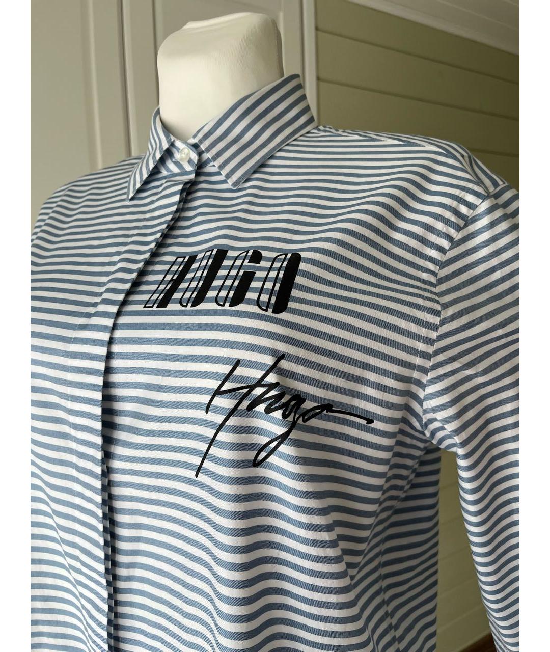 HUGO Синяя хлопковая рубашка, фото 4