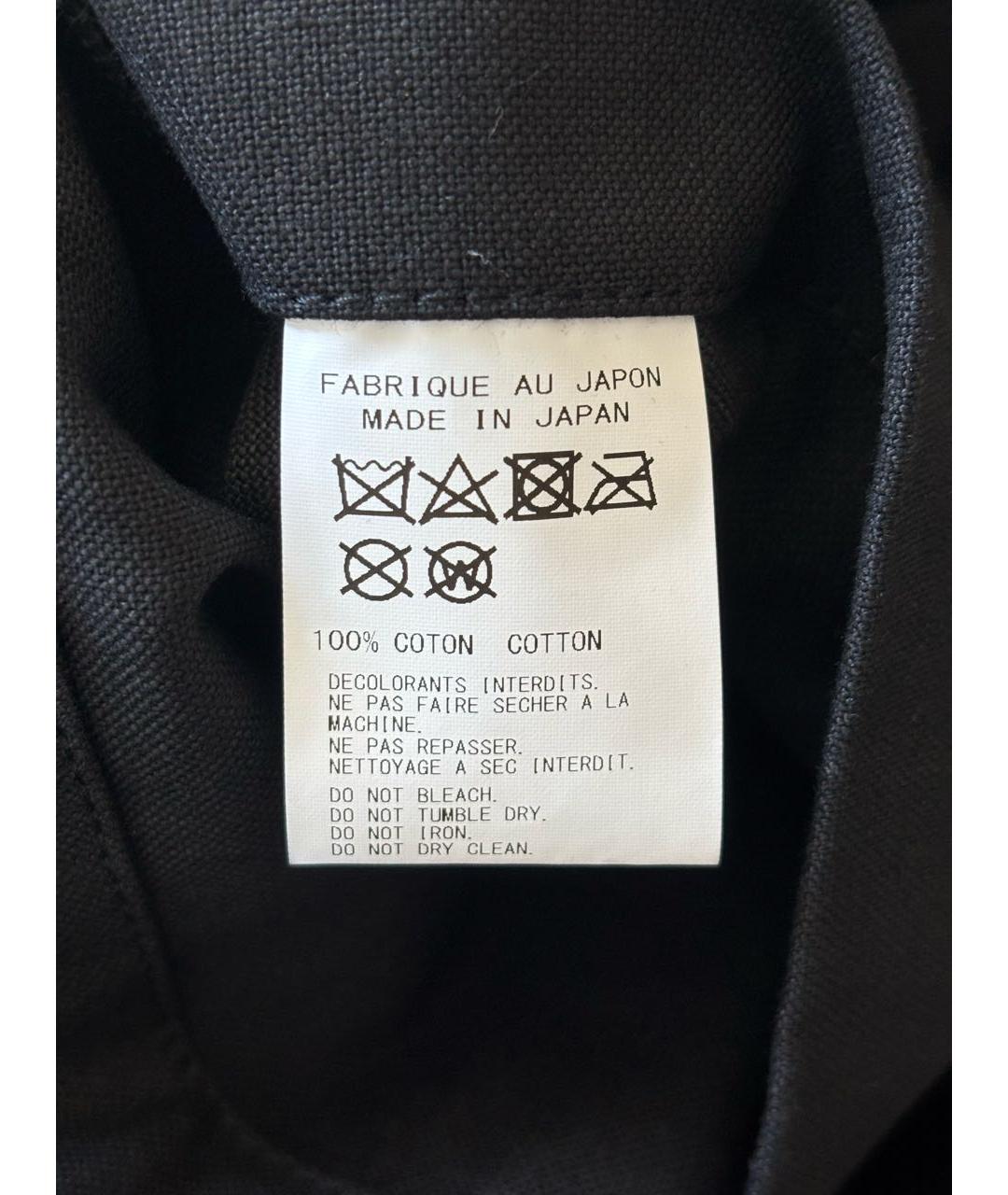 YOHJI YAMAMOTO Черная хлопковая сумка тоут, фото 3