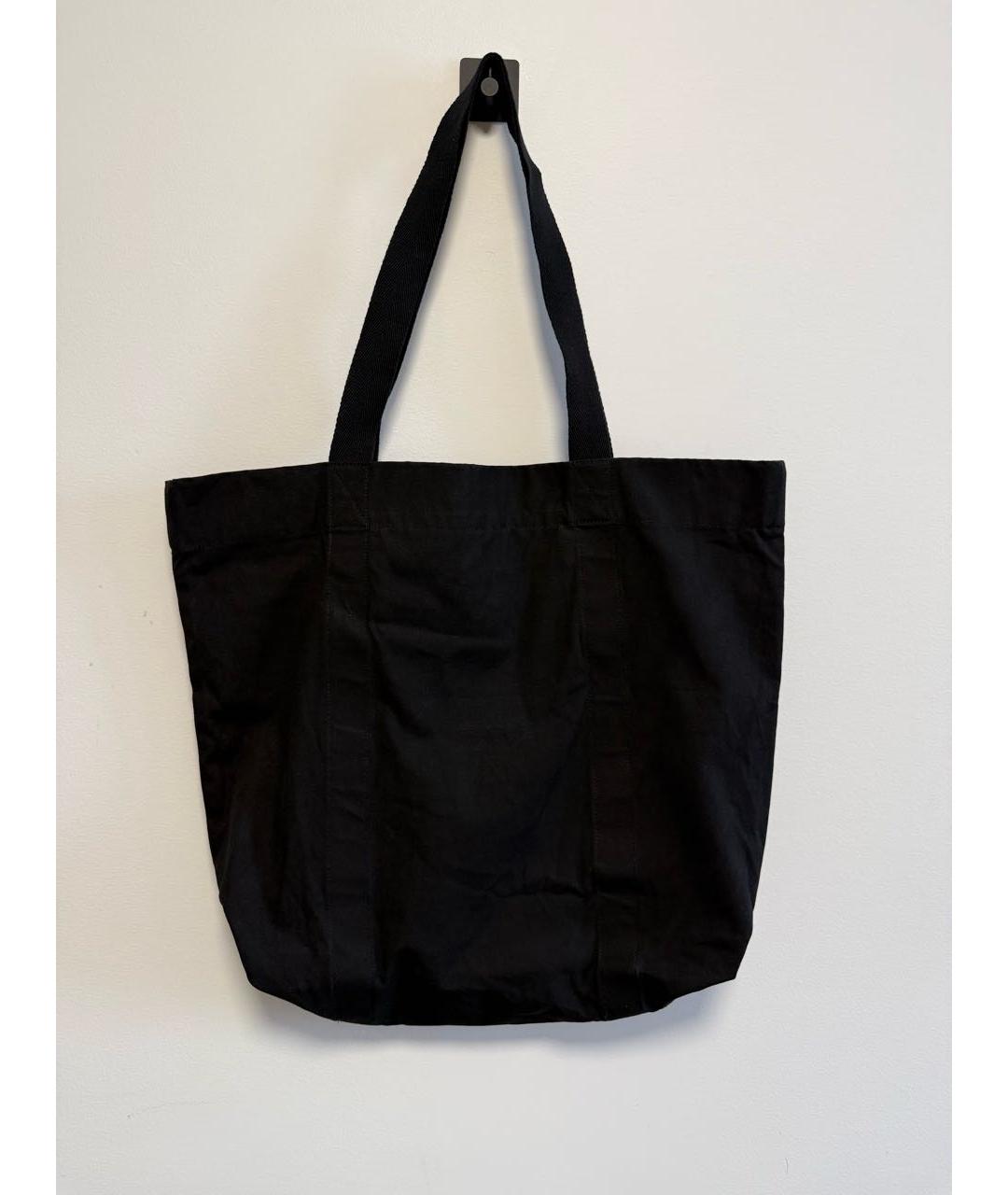 YOHJI YAMAMOTO Черная хлопковая сумка тоут, фото 2