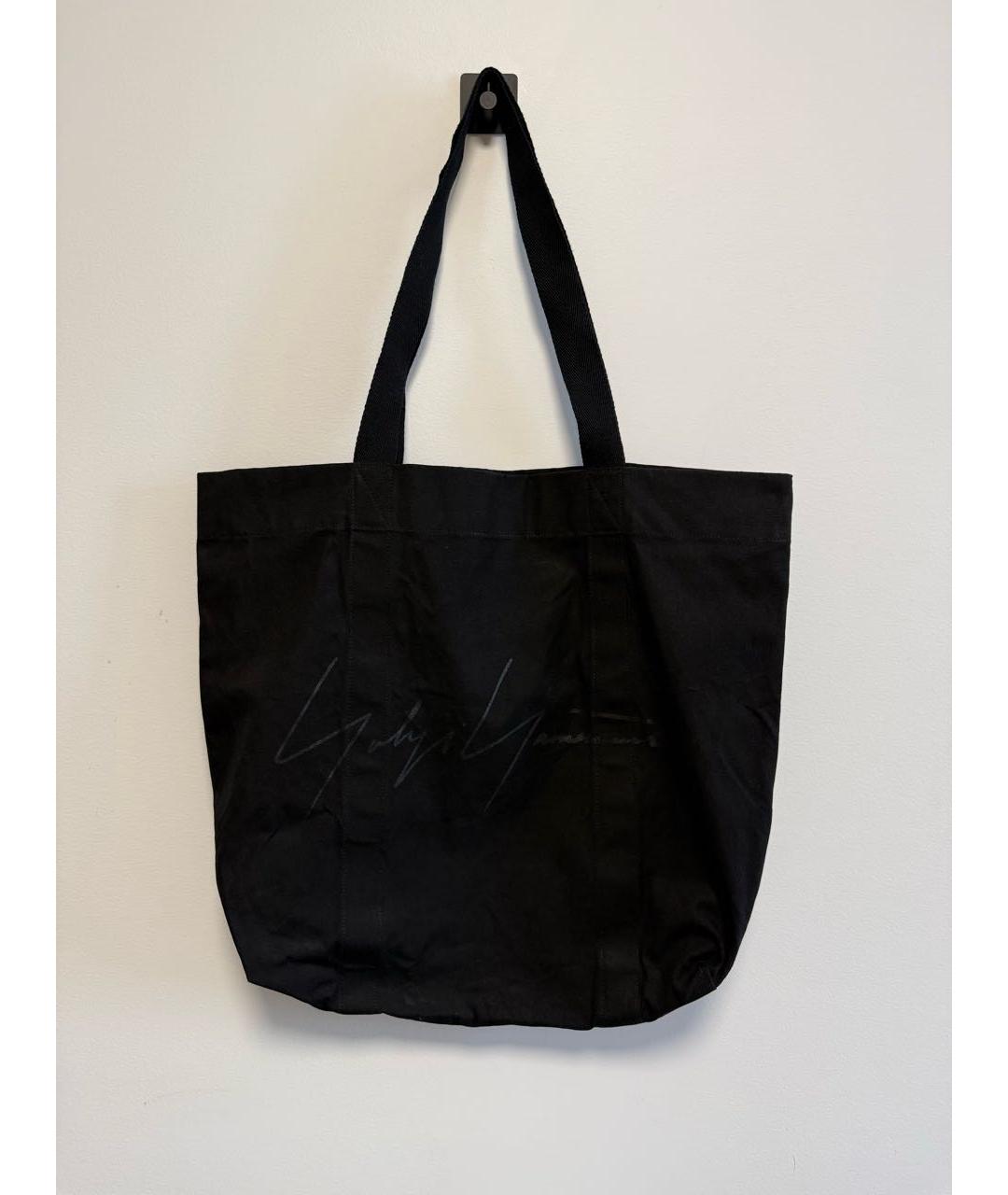 YOHJI YAMAMOTO Черная хлопковая сумка тоут, фото 4