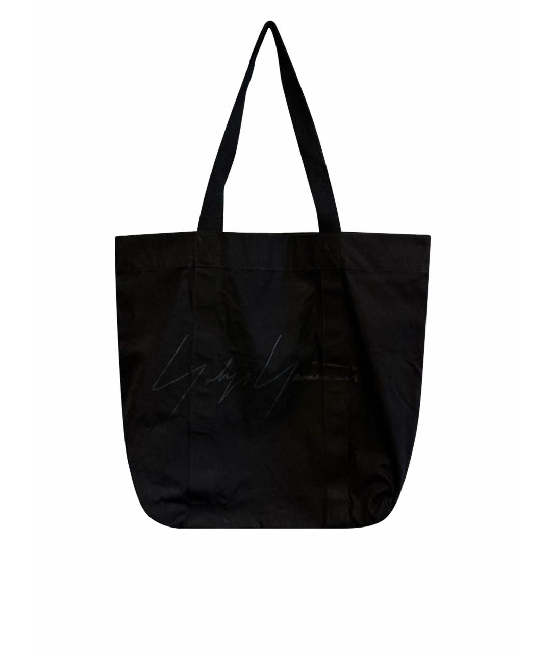 YOHJI YAMAMOTO Черная хлопковая сумка тоут, фото 1