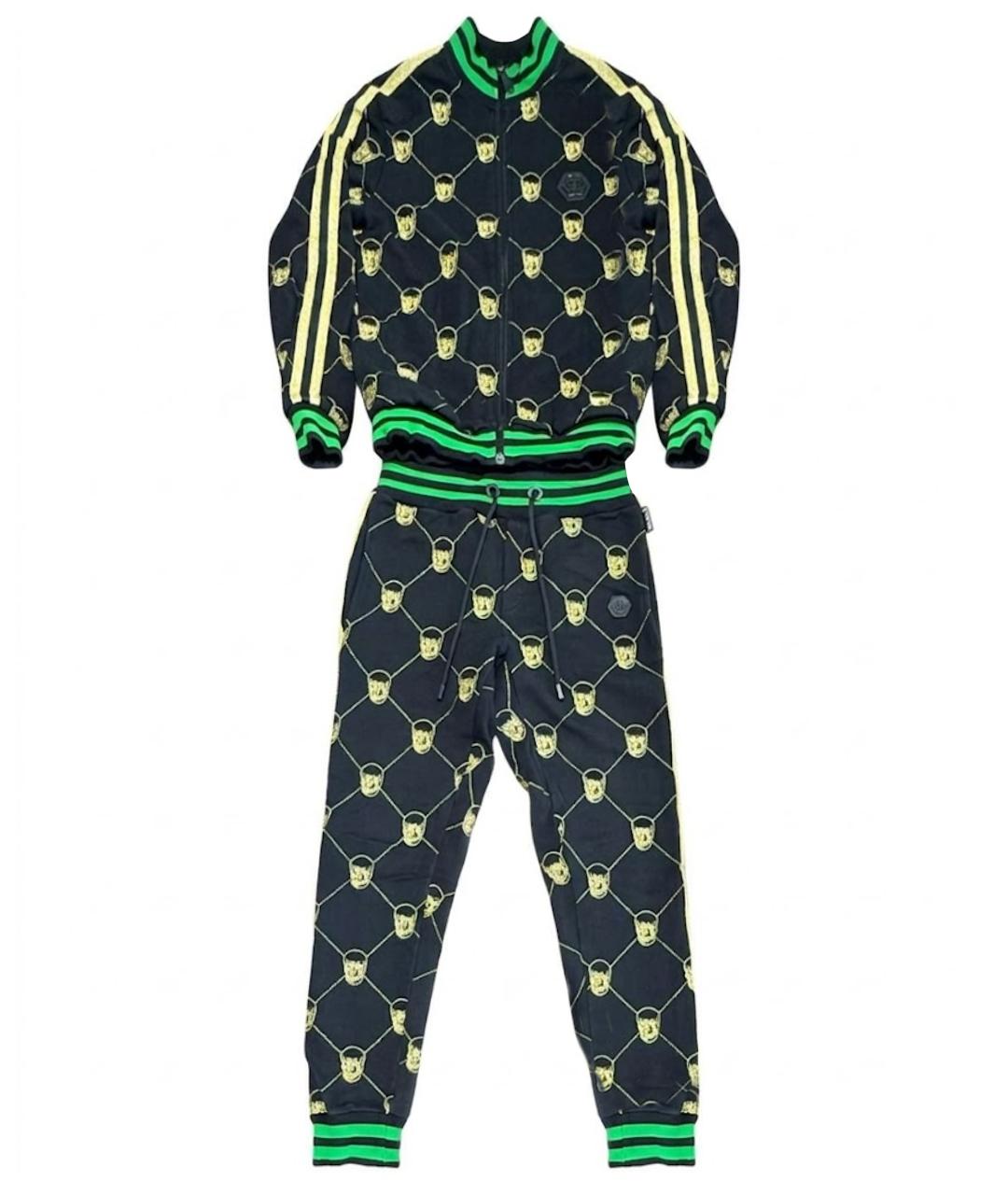 PHILIPP PLEIN Черный хлопковый спортивный костюм, фото 1