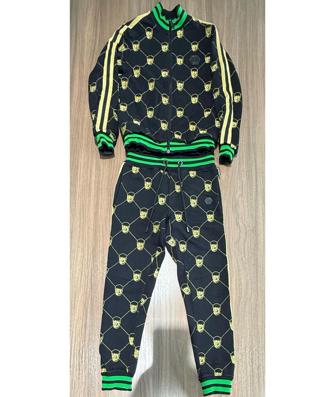 PHILIPP PLEIN Черный хлопковый спортивный костюм, фото 5