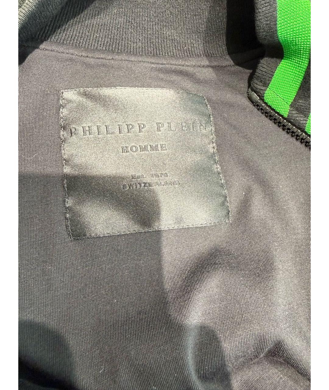 PHILIPP PLEIN Черный хлопковый спортивный костюм, фото 4