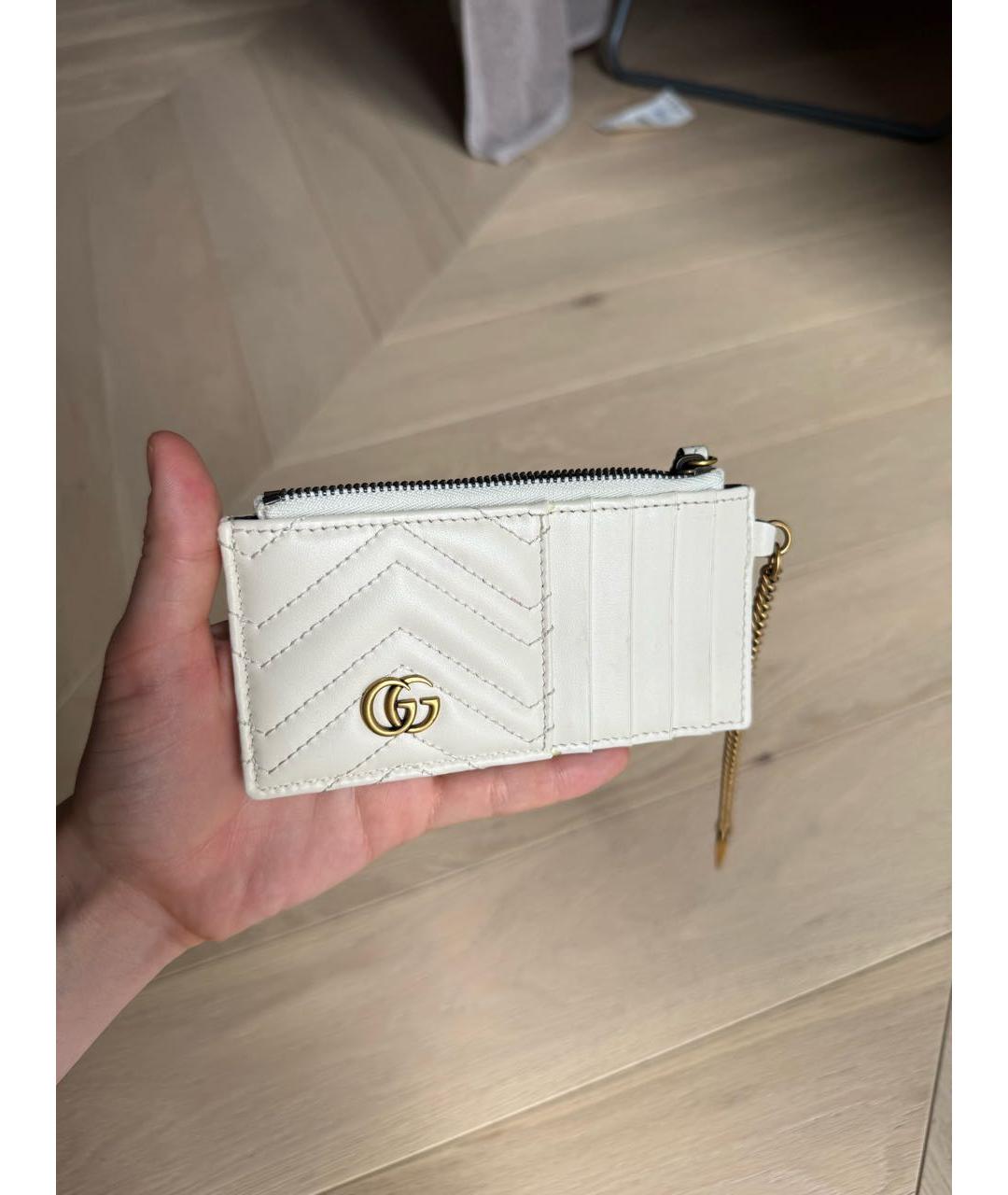 GUCCI Белый кожаный кардхолдер, фото 7