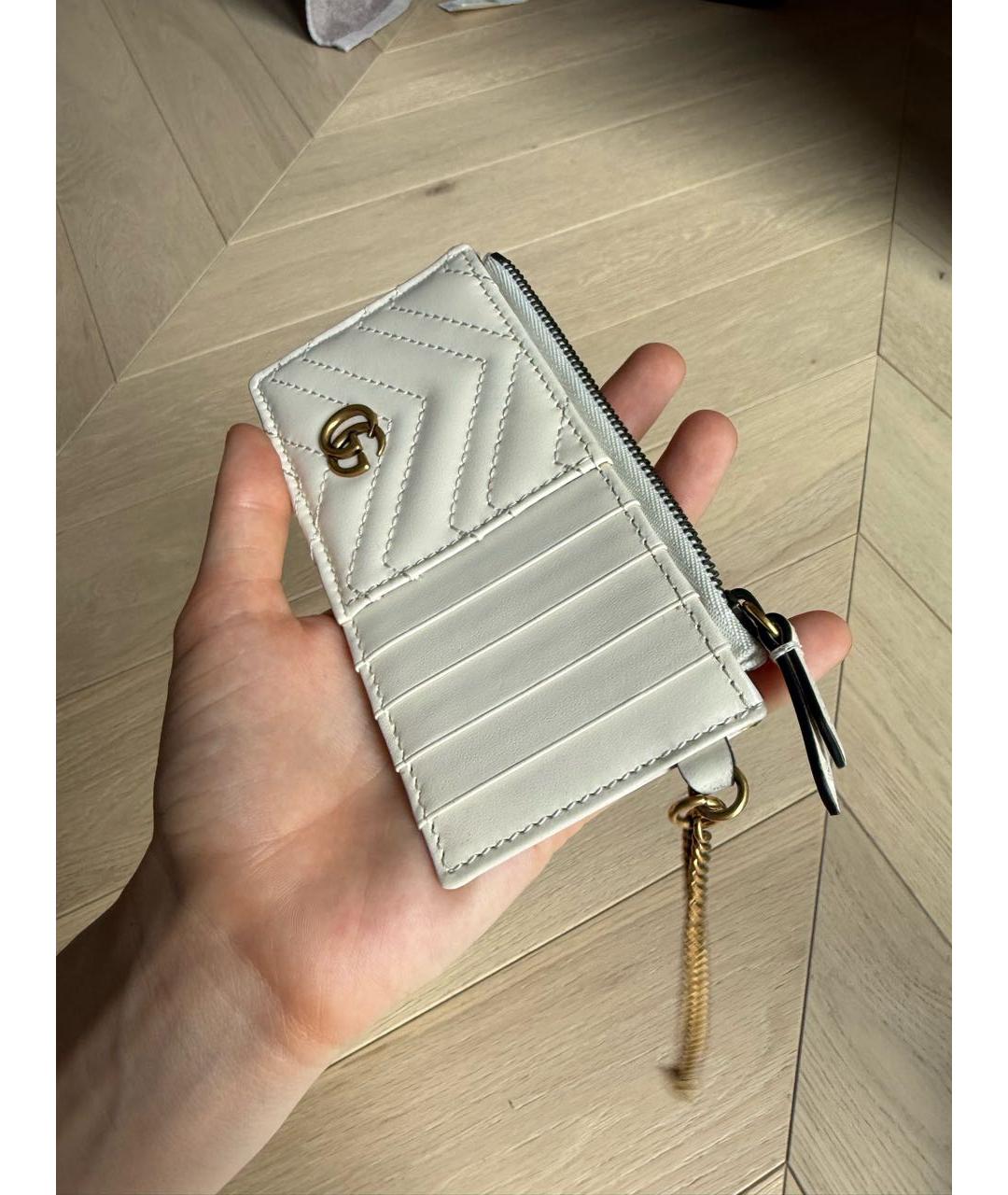 GUCCI Белый кожаный кардхолдер, фото 6