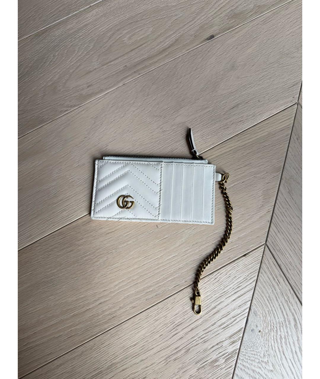 GUCCI Белый кожаный кардхолдер, фото 9