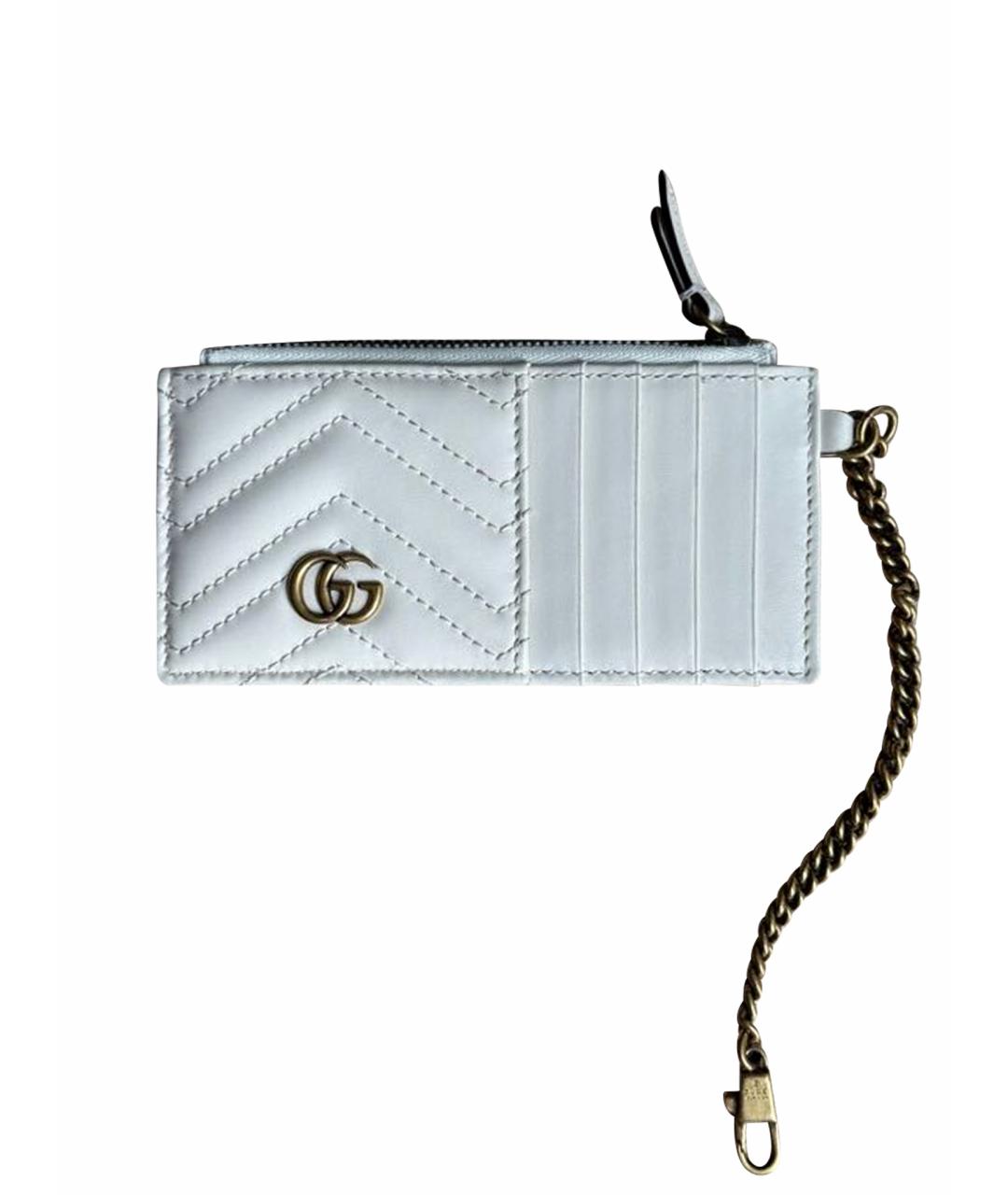 GUCCI Белый кожаный кардхолдер, фото 1