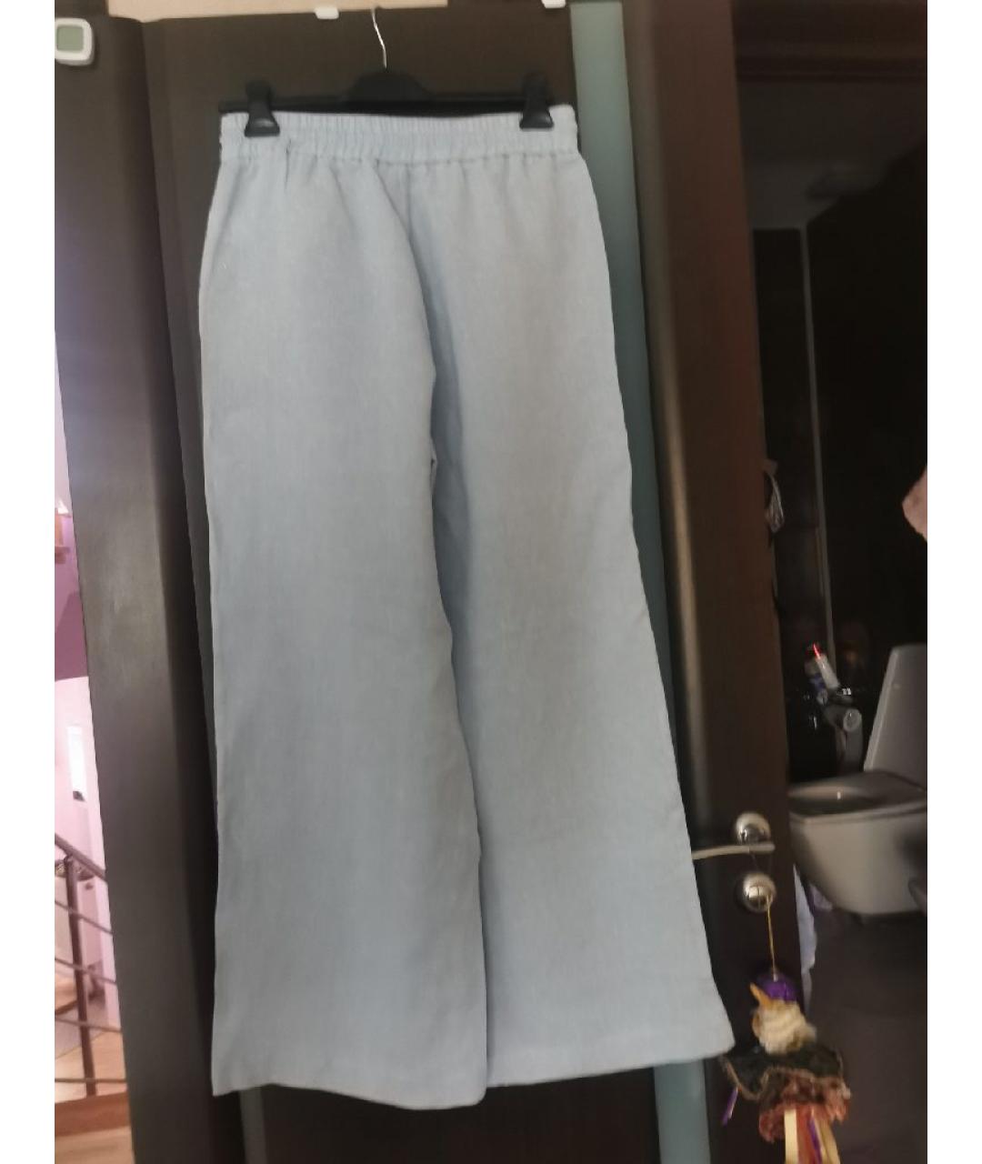 PANICALE Голубой льняной костюм с брюками, фото 4