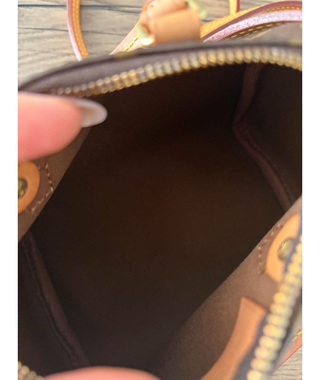LOUIS VUITTON Коричневая кожаная сумка через плечо, фото 5