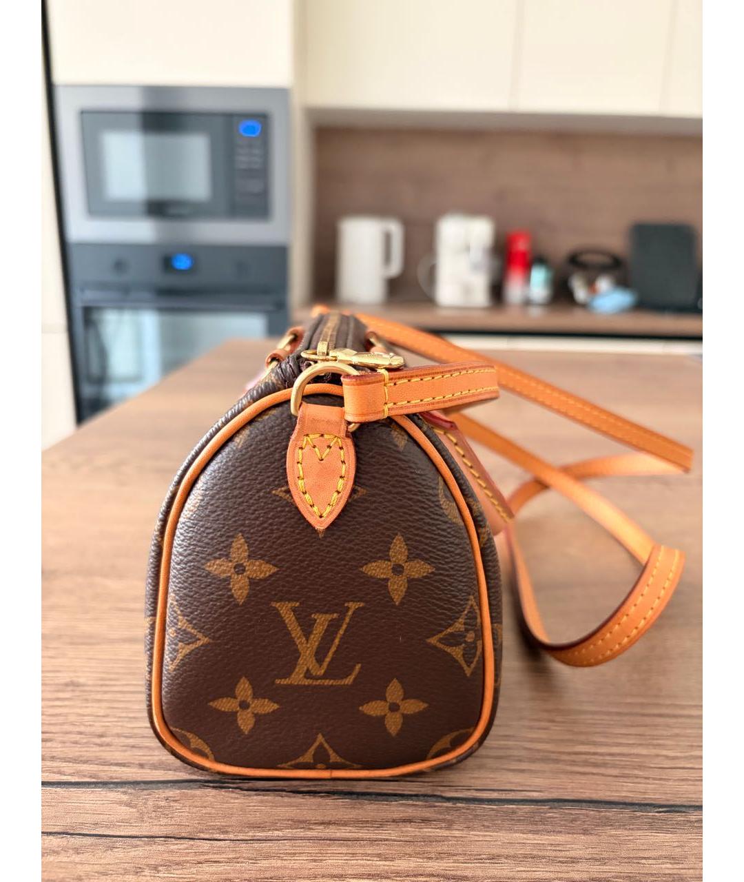 LOUIS VUITTON Коричневая кожаная сумка через плечо, фото 2