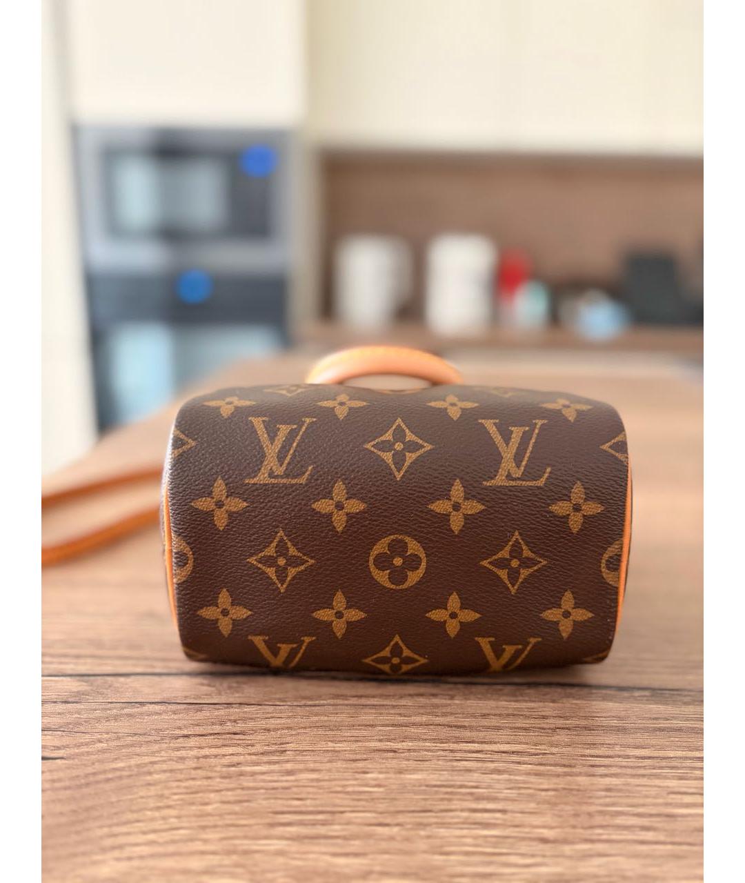 LOUIS VUITTON Коричневая кожаная сумка через плечо, фото 4