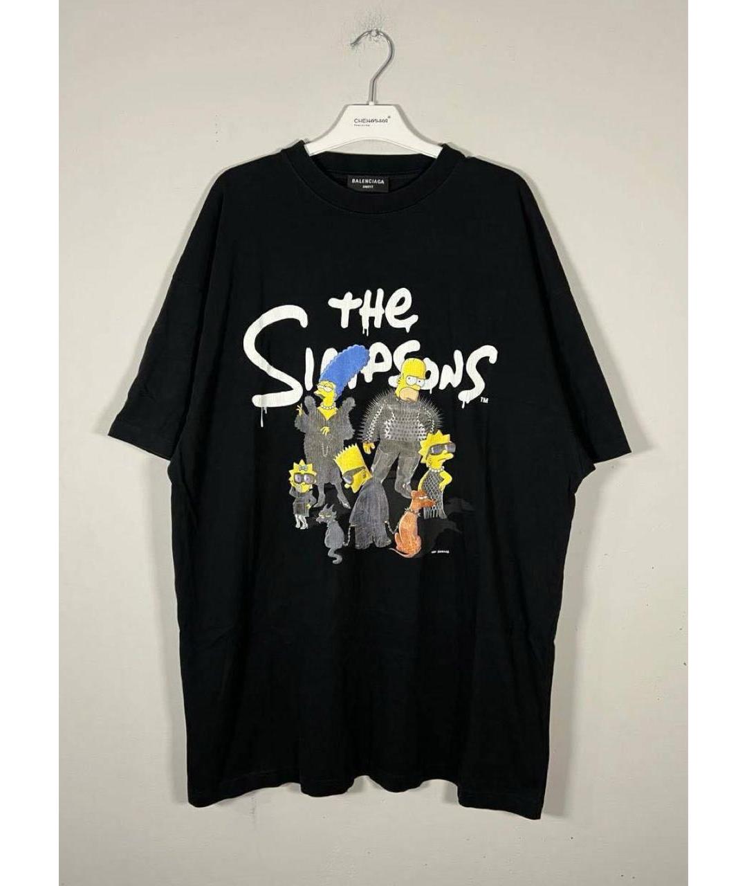 BALENCIAGA Черная хлопковая футболка, фото 5