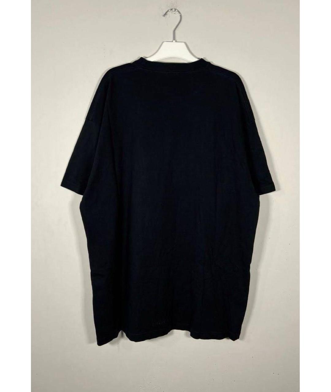 BALENCIAGA Черная хлопковая футболка, фото 2