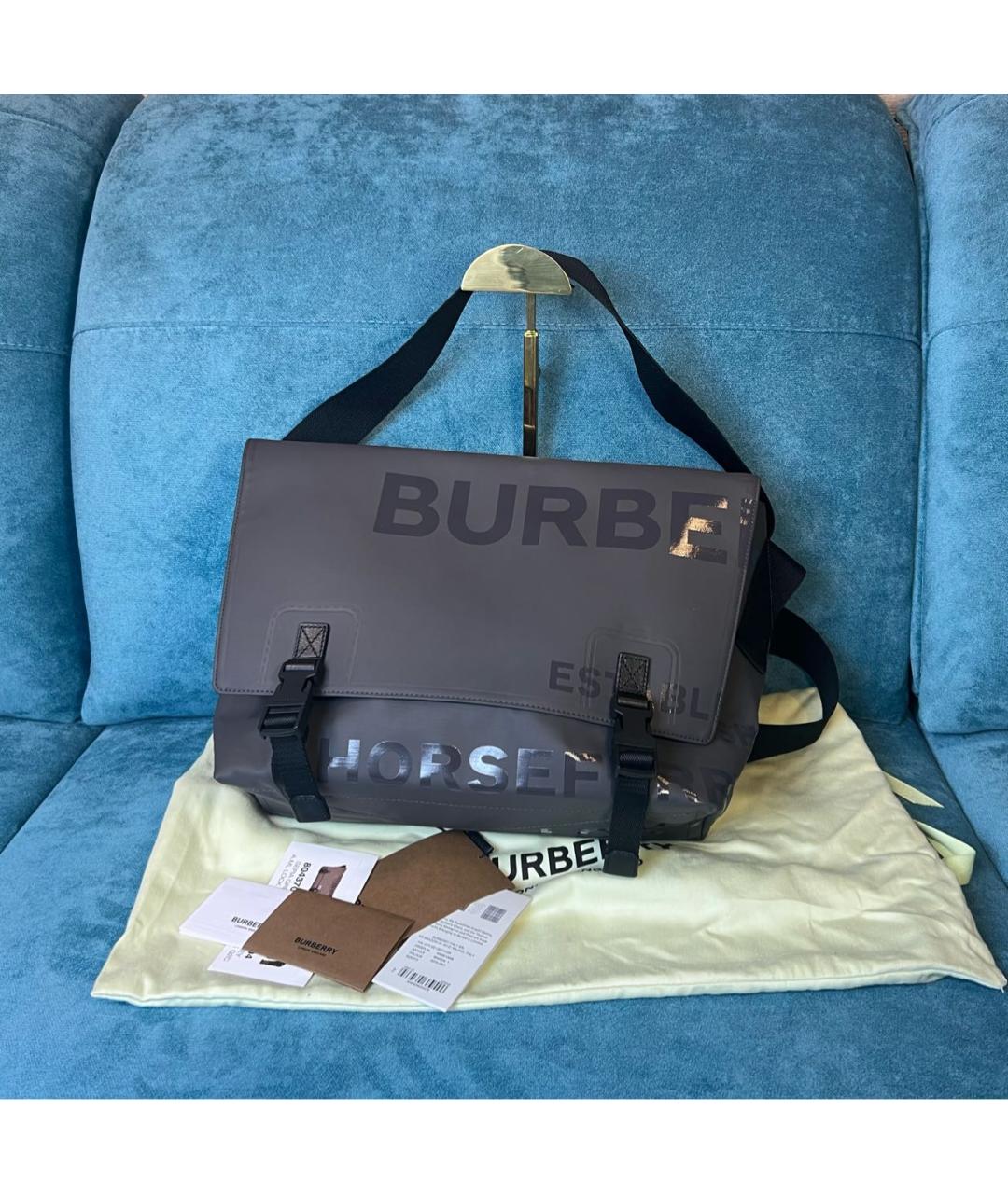 BURBERRY Серая сумка через плечо, фото 8