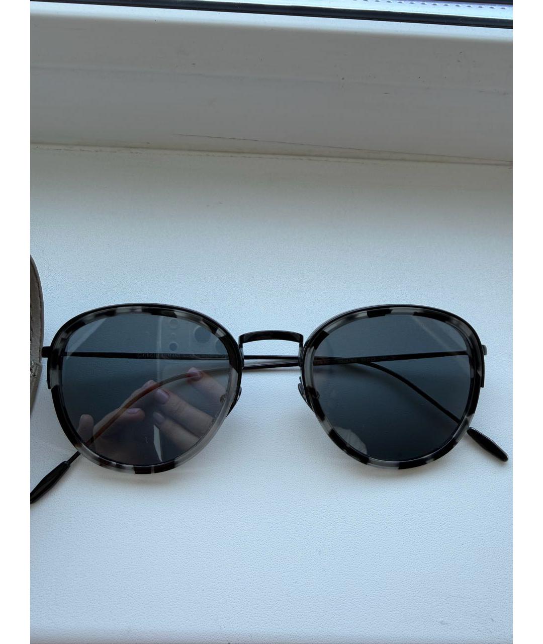 GIORGIO ARMANI Серые металлические солнцезащитные очки, фото 4