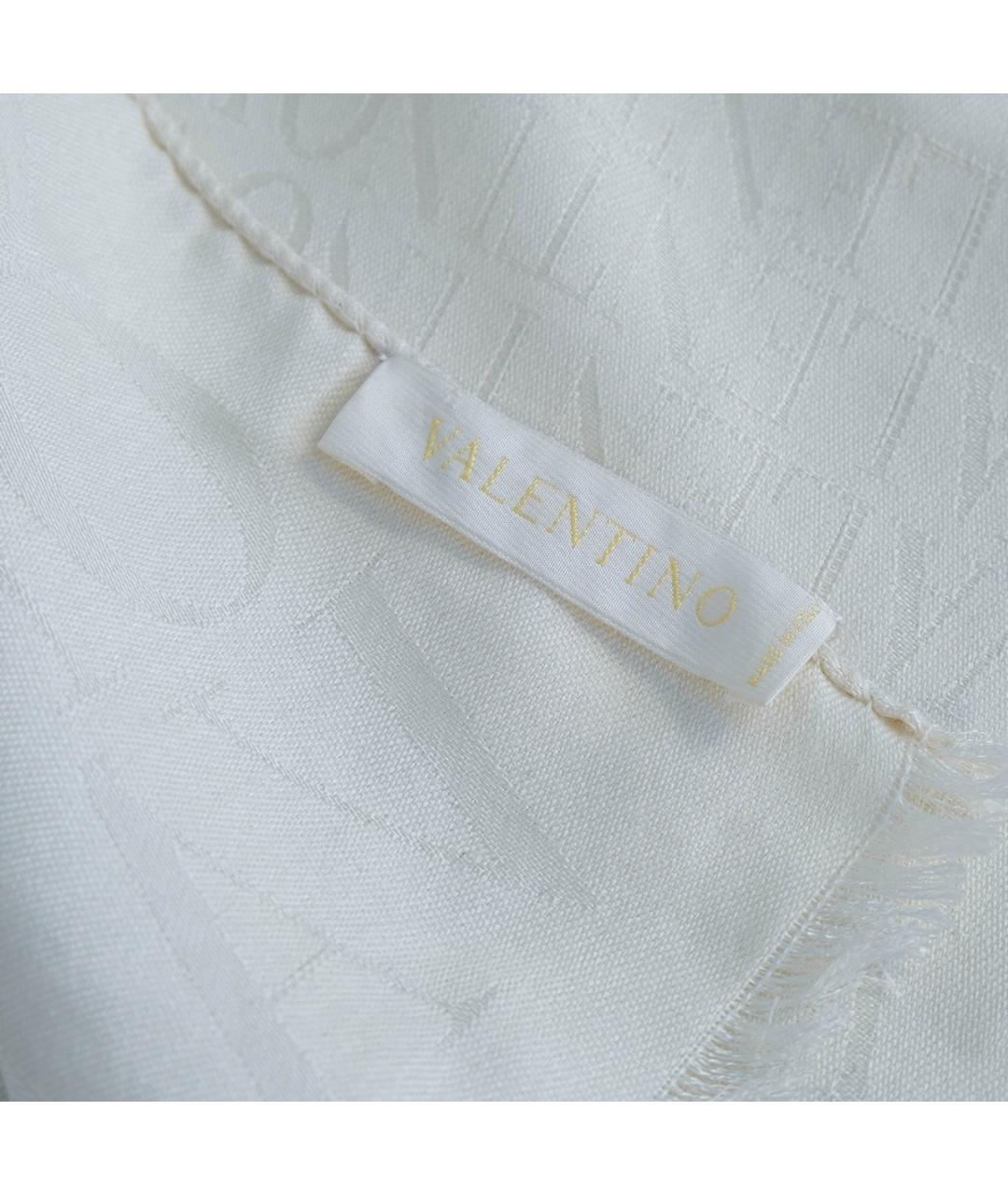 VALENTINO Белый шелковый шарф, фото 3