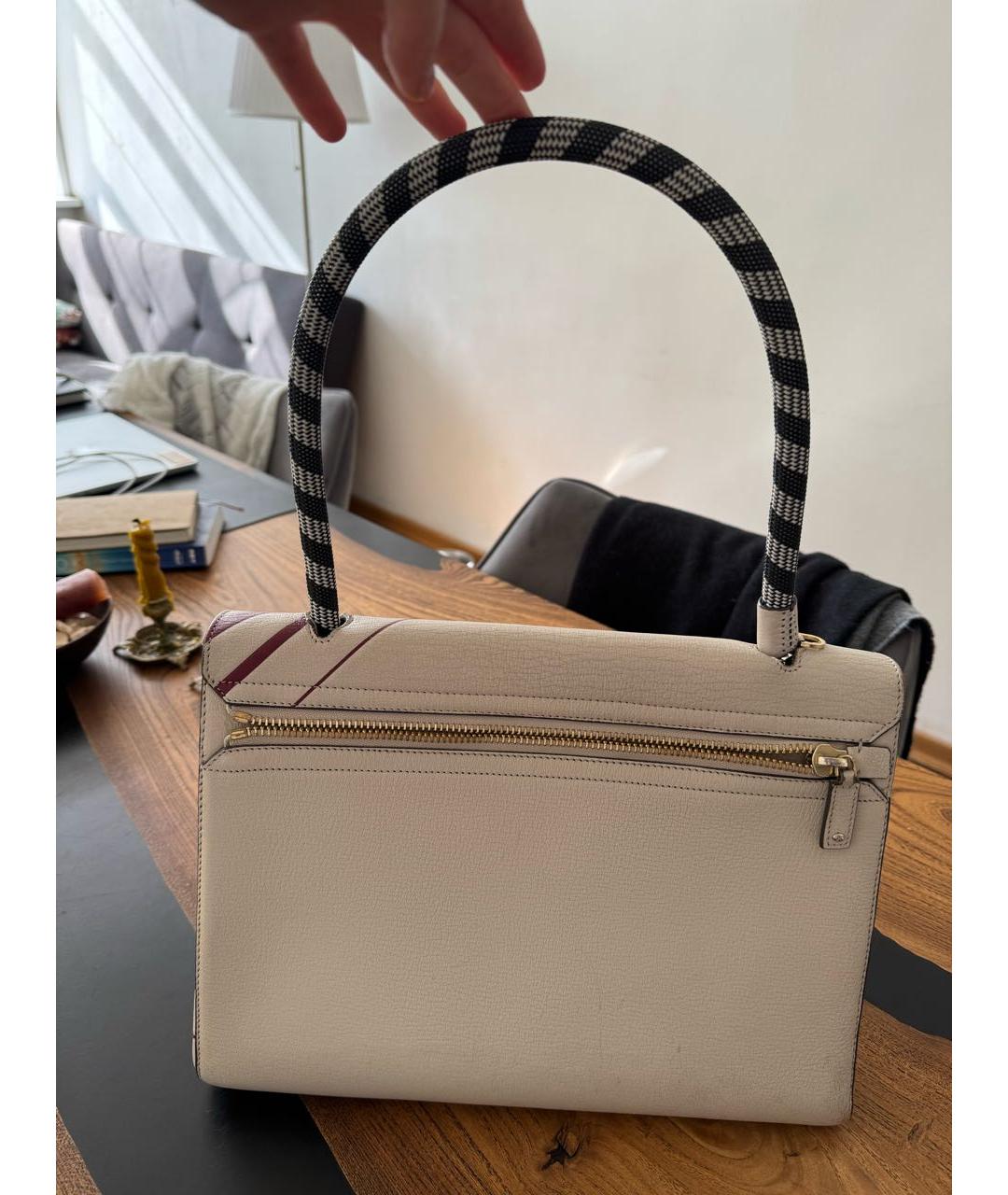 ANYA HINDMARCH Бежевая кожаная сумка тоут, фото 3