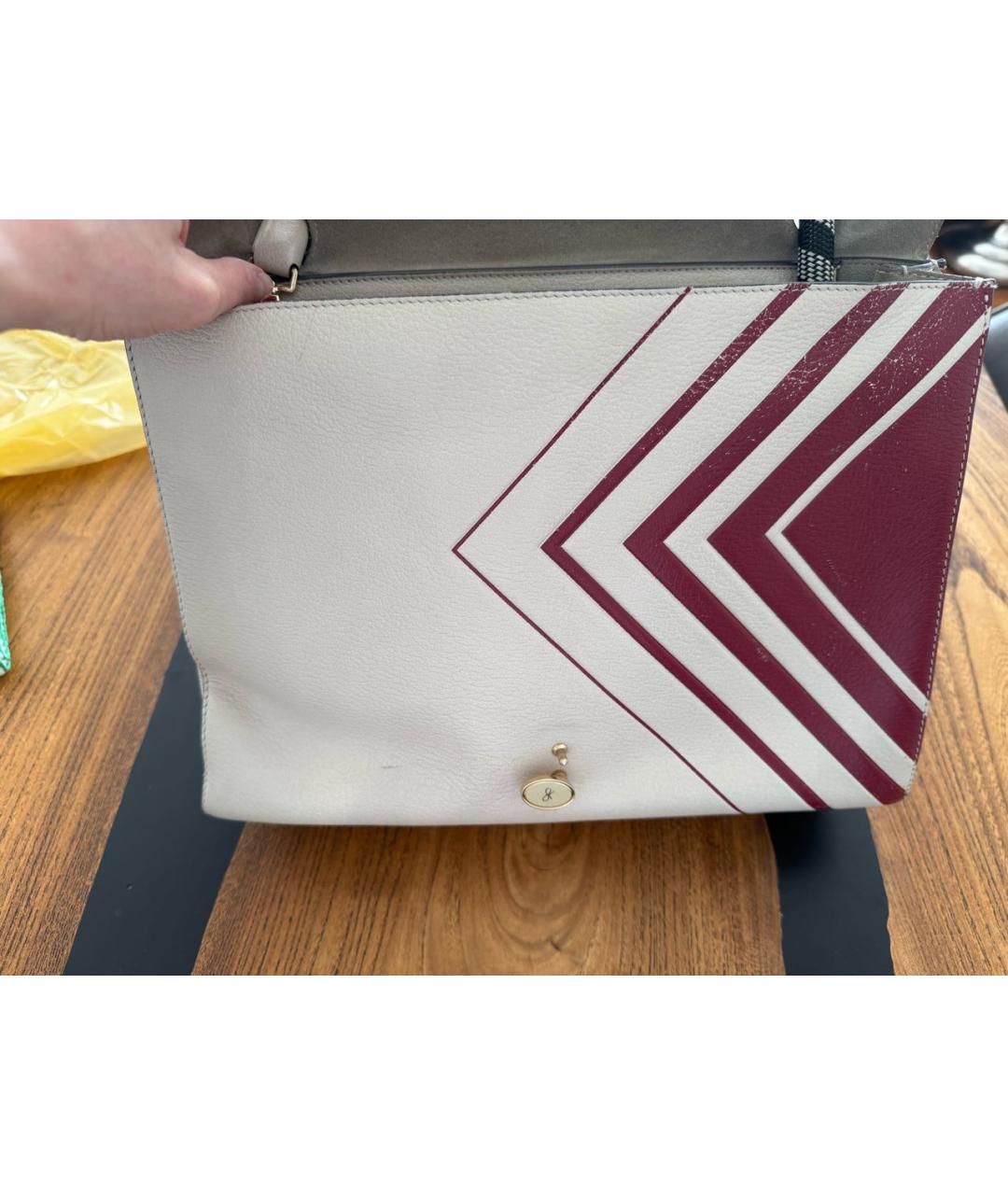 ANYA HINDMARCH Бежевая кожаная сумка тоут, фото 6