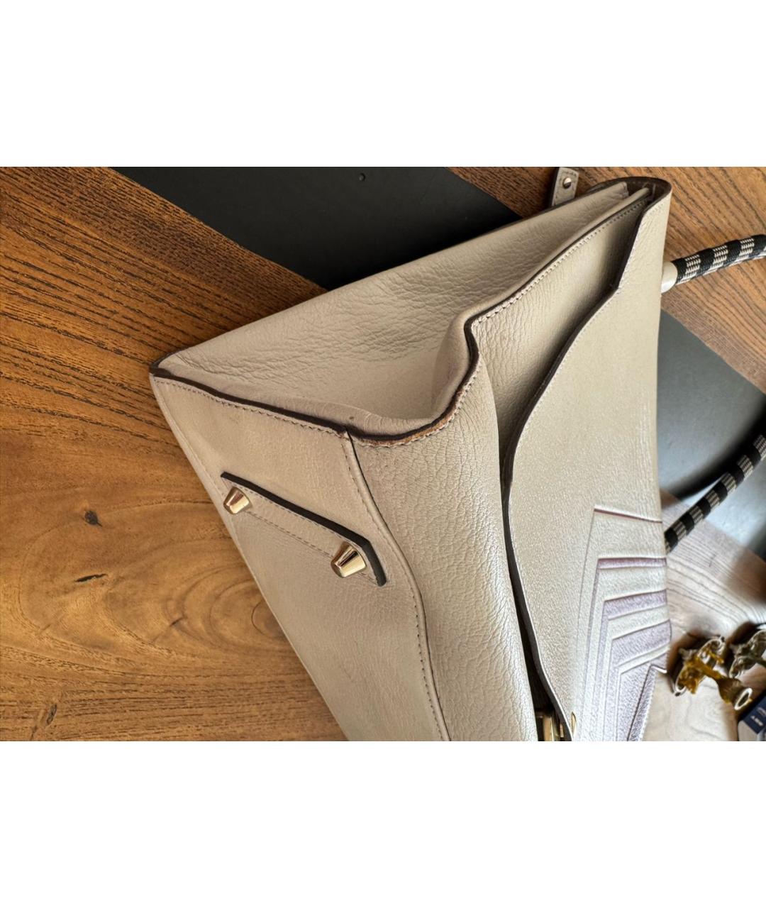 ANYA HINDMARCH Бежевая кожаная сумка тоут, фото 7