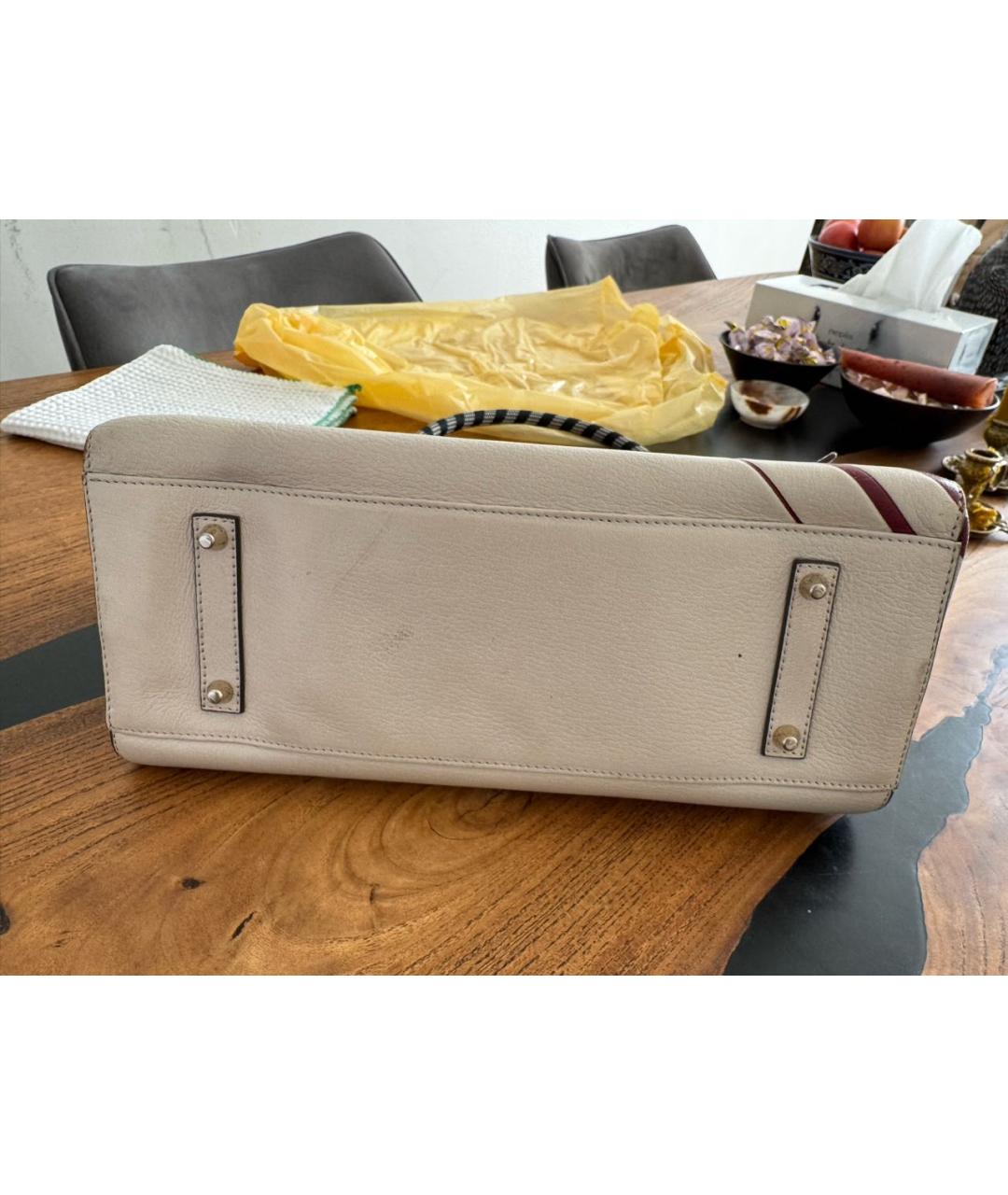 ANYA HINDMARCH Бежевая кожаная сумка тоут, фото 5