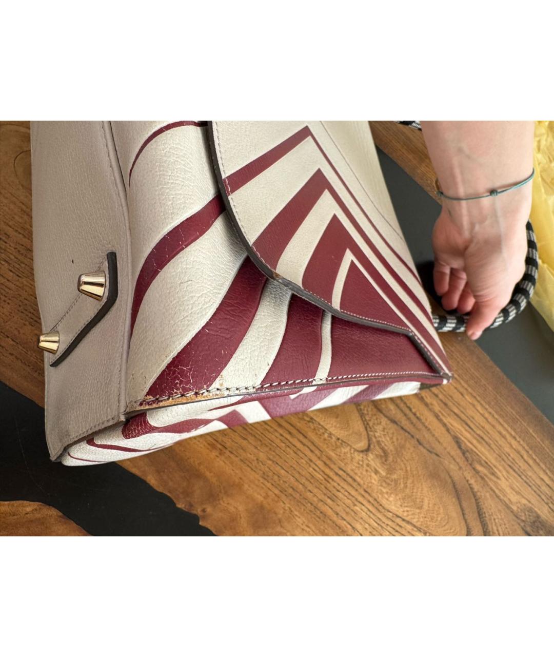 ANYA HINDMARCH Бежевая кожаная сумка тоут, фото 8