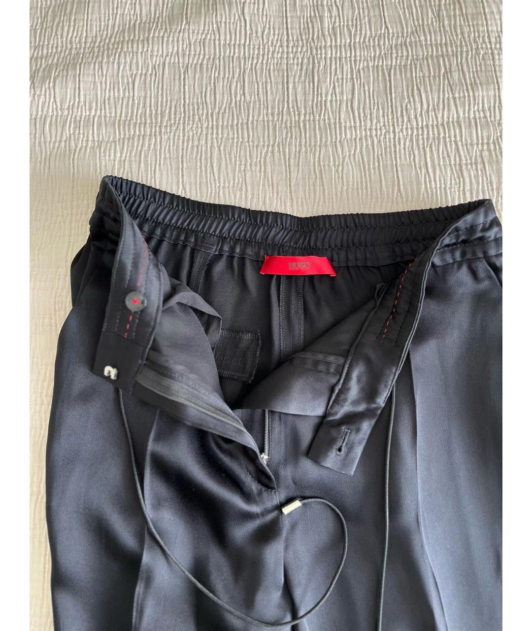 HUGO Черные вискозные брюки узкие, фото 3