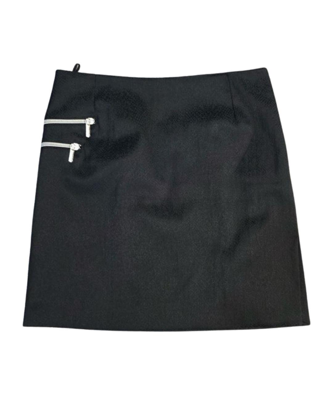 VERSACE JEANS COUTURE Черная вискозная юбка мини, фото 1