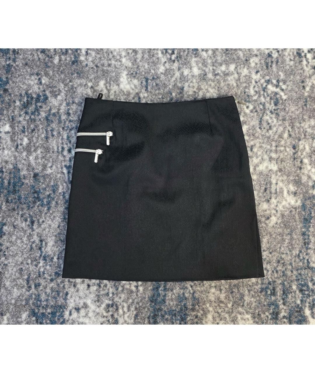 VERSACE JEANS COUTURE Черная вискозная юбка мини, фото 7