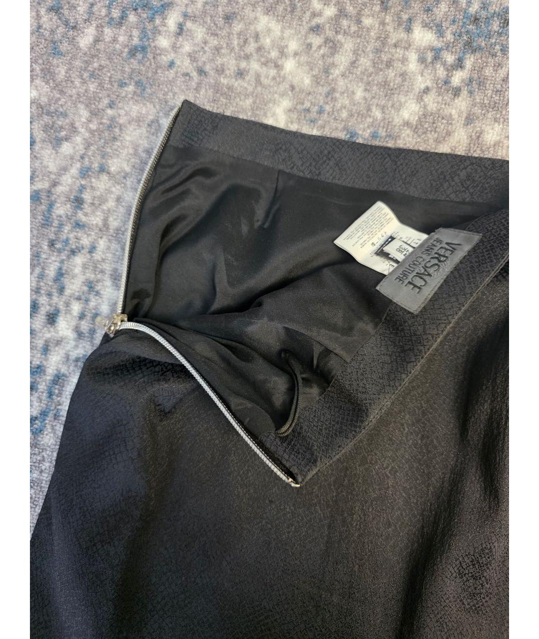 VERSACE JEANS COUTURE Черная вискозная юбка мини, фото 4