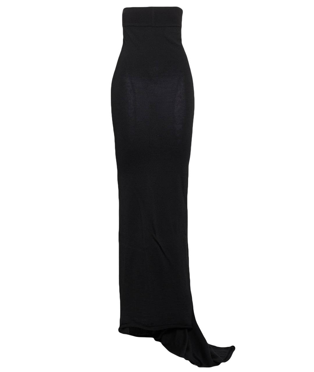 RICK OWENS Черная шерстяная юбка макси, фото 4