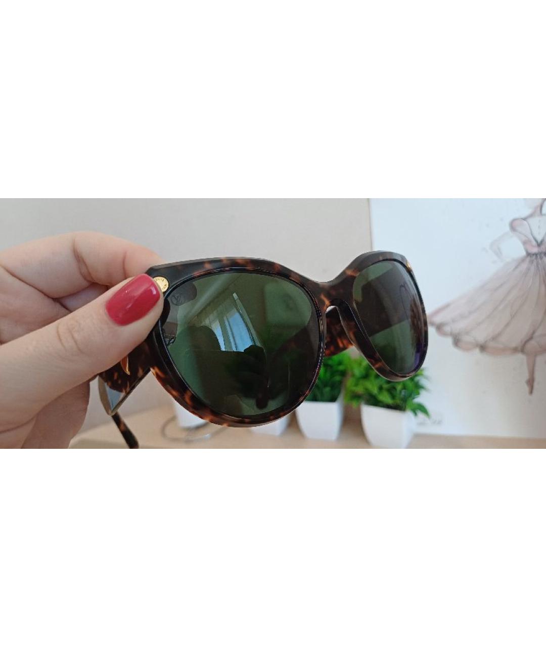 LOUIS VUITTON Коричневые пластиковые солнцезащитные очки, фото 6