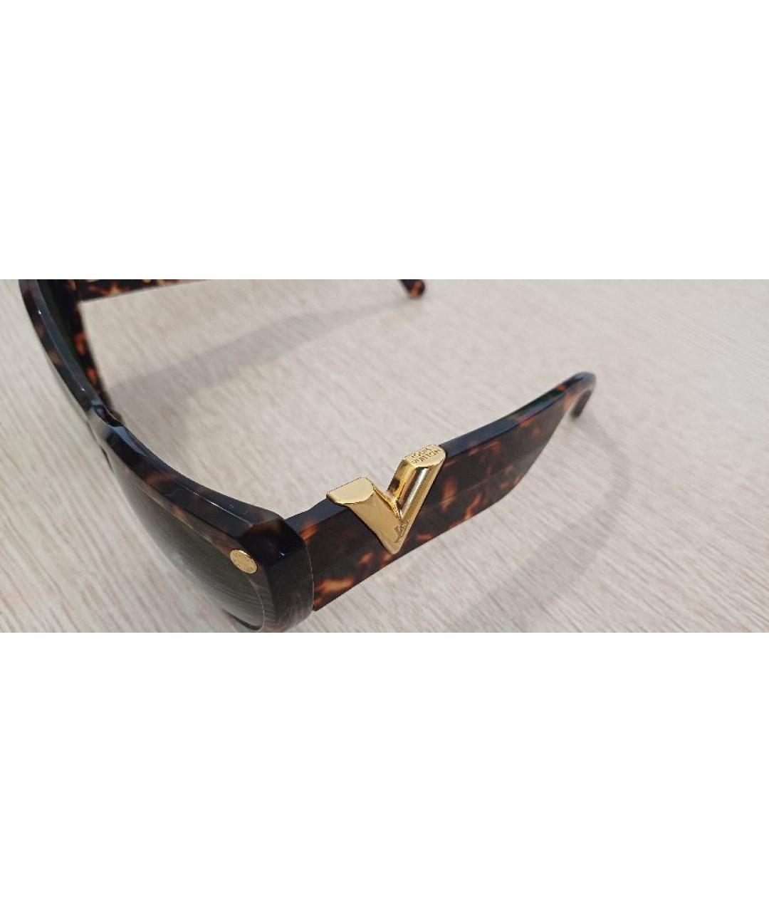 LOUIS VUITTON Коричневые пластиковые солнцезащитные очки, фото 3