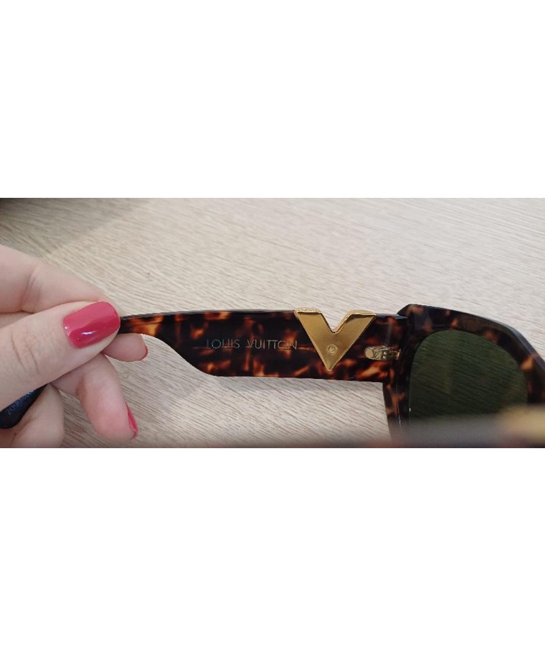 LOUIS VUITTON Коричневые пластиковые солнцезащитные очки, фото 7