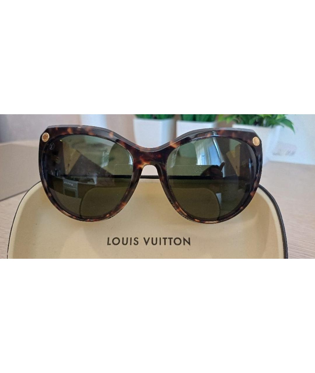 LOUIS VUITTON Коричневые пластиковые солнцезащитные очки, фото 9