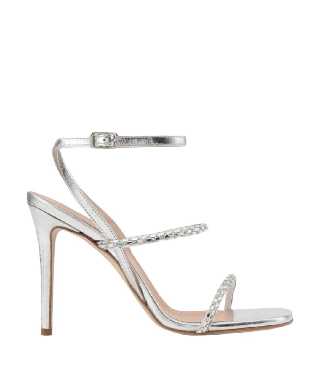 Principe di Bologna Серебряные кожаные босоножки, фото 1