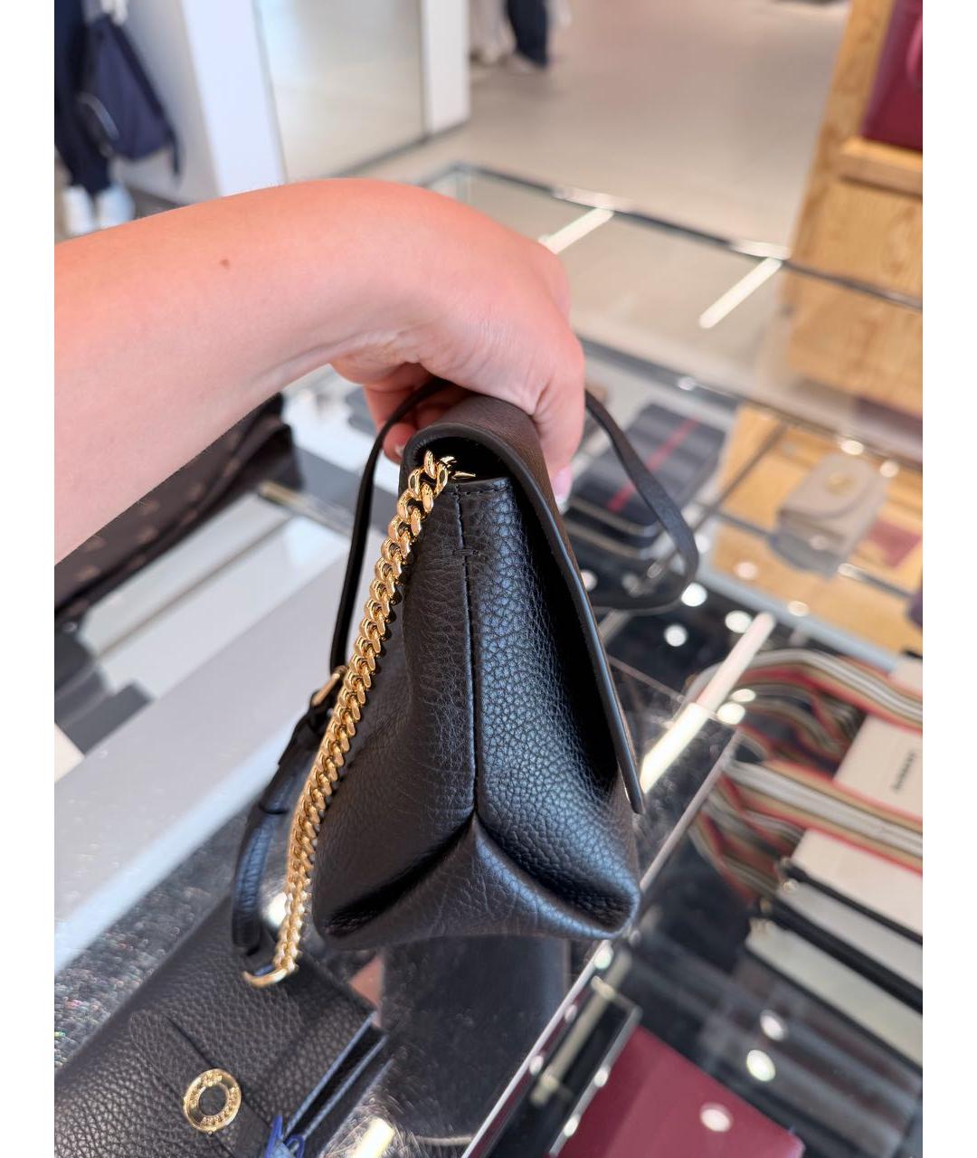 BURBERRY Черная кожаная сумка через плечо, фото 2