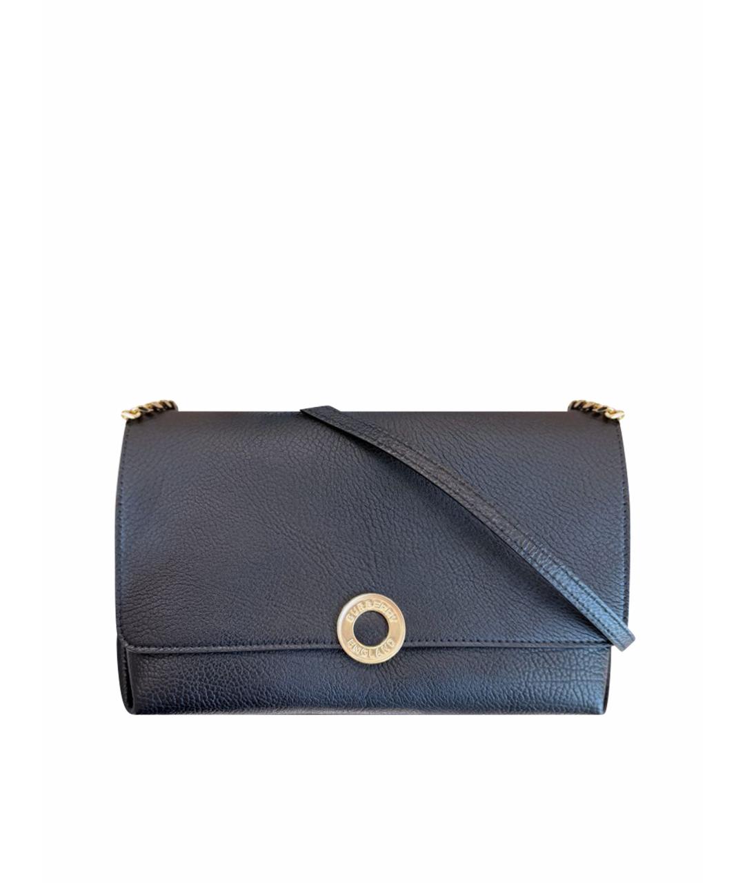 BURBERRY Черная кожаная сумка через плечо, фото 1