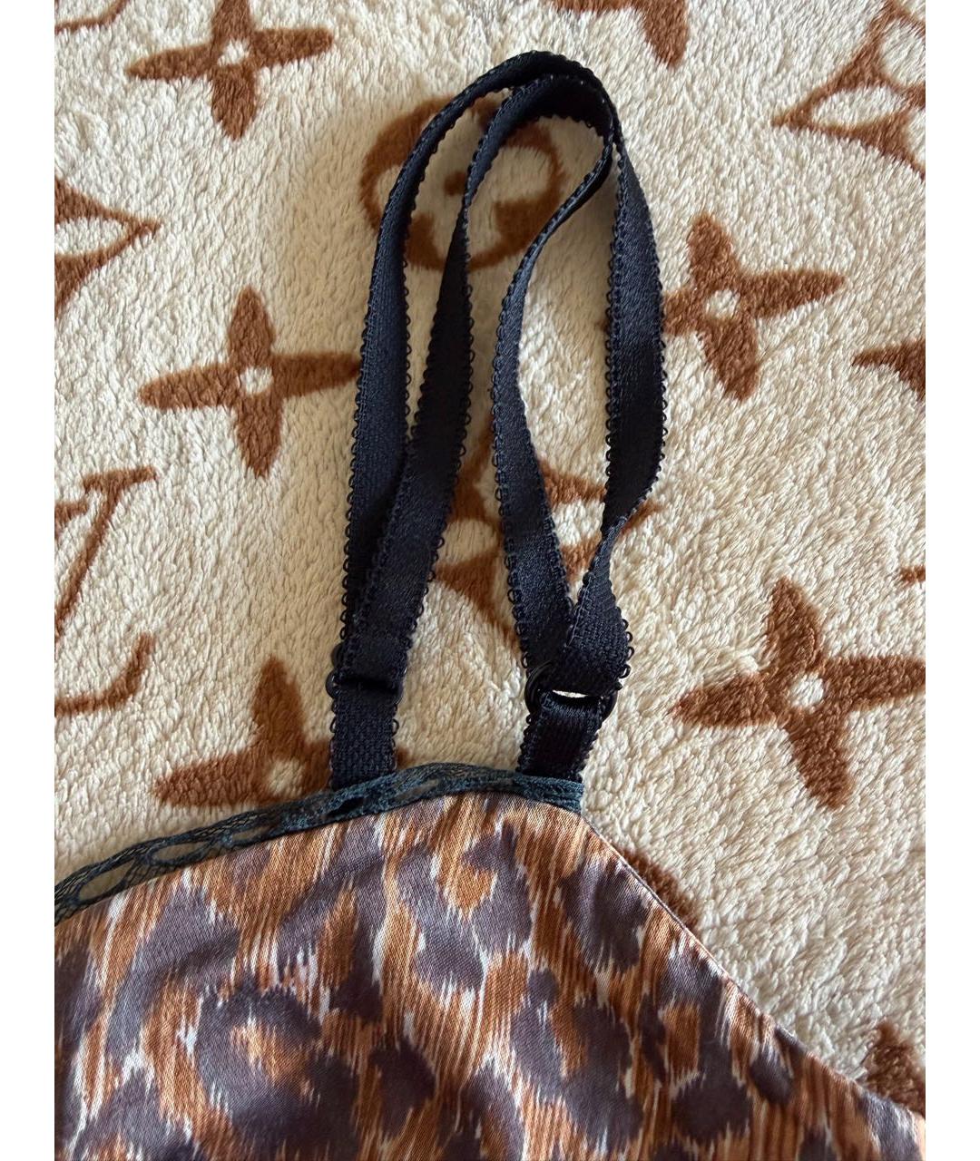 DOLCE&GABBANA Коричневое атласное коктейльное платье, фото 5