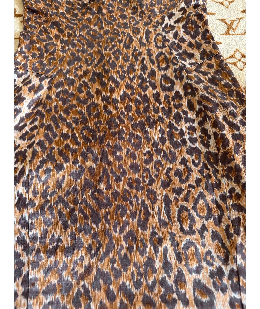 DOLCE&GABBANA Коричневое атласное коктейльное платье, фото 4