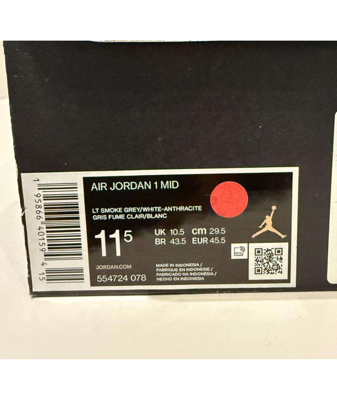 NIKE Серые кожаные высокие кроссовки / кеды, фото 6